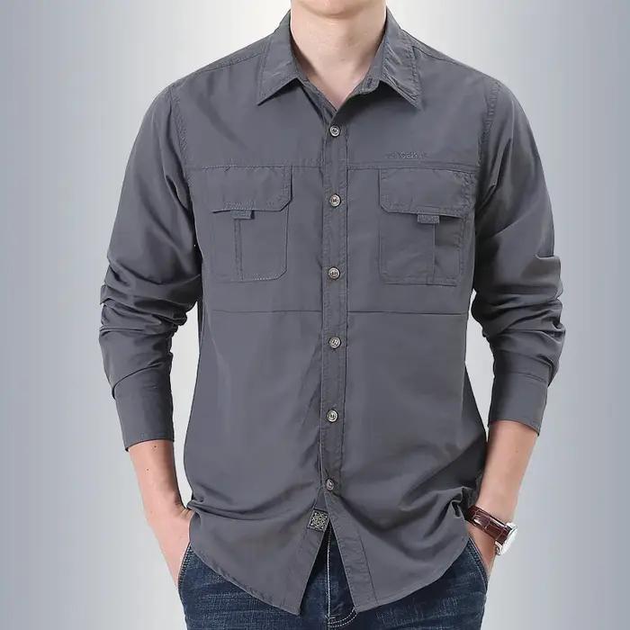 Chemise tactique militaire pour hommes, randonnée, pêche, chemisier respirant à séchage rapide, manc