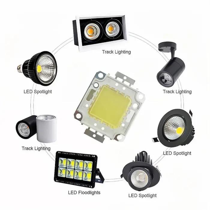 Puce COB LED 10W 20W 30W 50W 100W, blanc chaud, haute qualité, pour projecteur à faisceau large, à m