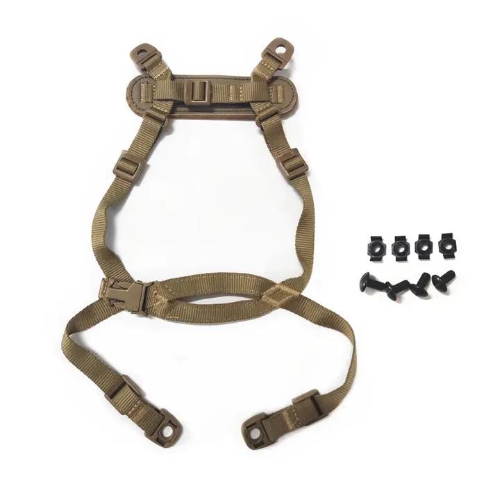 Système de rétention 4 points pour casque de chasse - Sangle mentonnière avec boulons pour Mich ACH