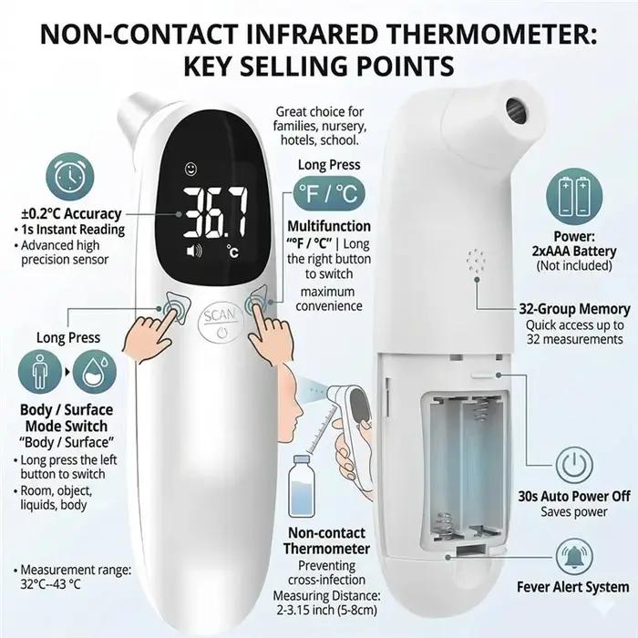Thermomètre numérique pour oreilles d'animaux B97A