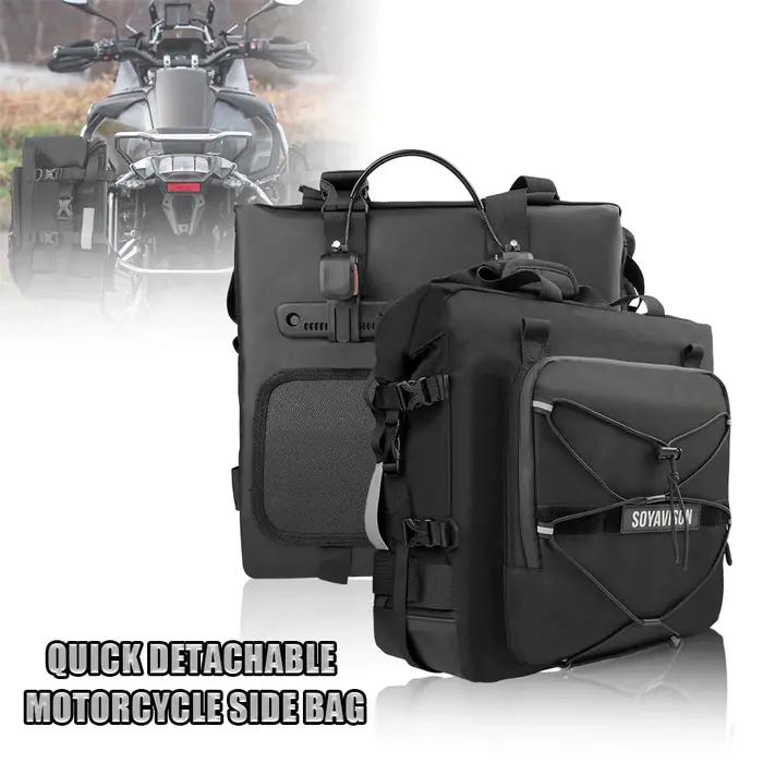 Accessoires de moto cadre barres de sécurité sac sacoche 20L universel côté siège arrière sac Pack voyage