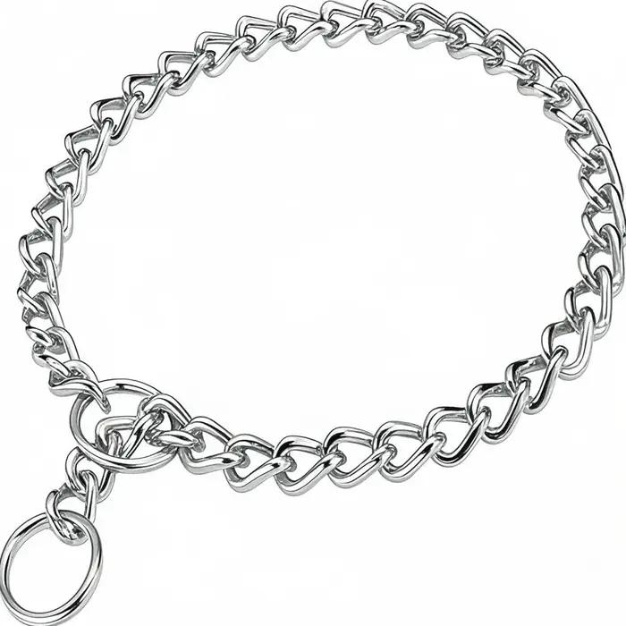 Collier de chien élégant en chaîne à maillons dorés et argentés
