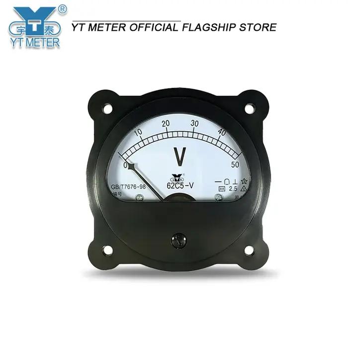 Voltmètre circulaire 62C5 DC, instrument 5V 10V 15V 20V 30V 50V 100V 150V 250V 300V 450V 500V 600V,