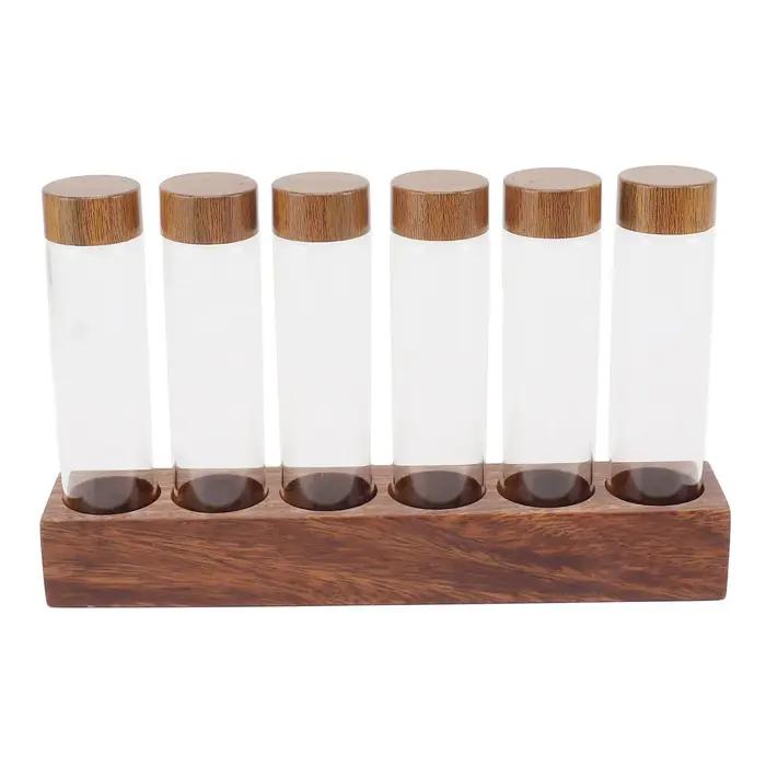Tubes de stockage de grains de café en verre transparent avec couvercle