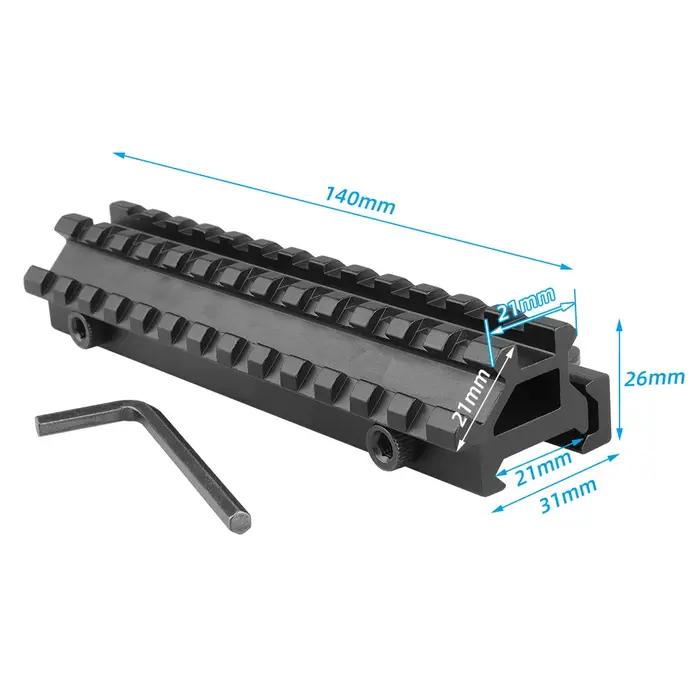 Base de montage d'optique à décalage de 45 degrés, rail latéral incliné Picatinny de 20 mm, base de