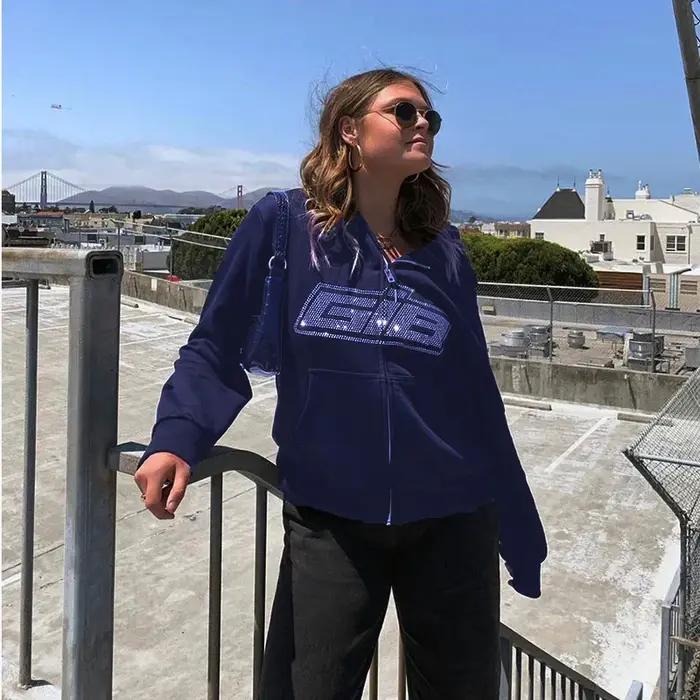Sweat-shirt à manches longues pour femmes, sweat-shirt à capuche avec fermeture éclair, ample, surdi