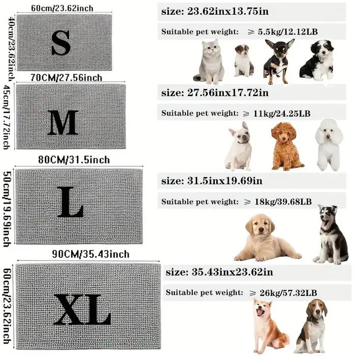 Polymères absorbants coordonnants lavables pour pattes boueuses, absorbent l'humidité, microcarence à séchage rapide, polymères de boue pour chiens, D343
