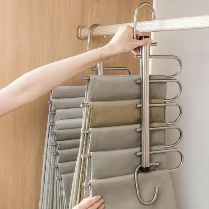 Cintres pliants en acier inoxydable pour pantalons et accessoires gain de place élégance pour garde-robe femme homme occasions spéciales chambre dormitorio bureau