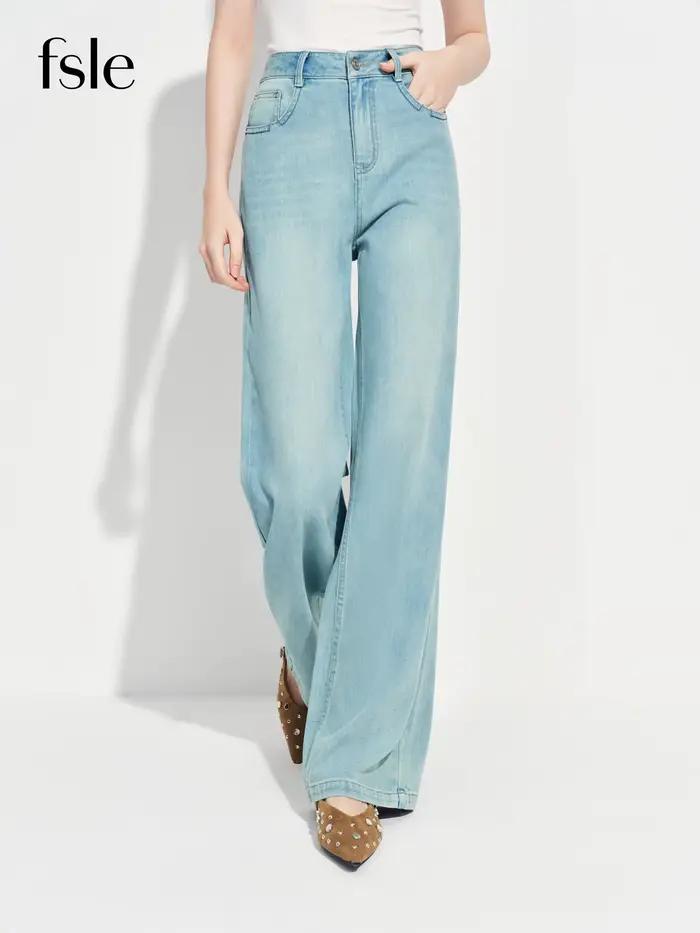 FSLE trajet polyvalent à la mode minceur droit étroit jambe large jean pour les femmes printemps 202