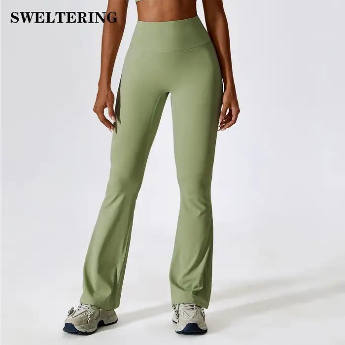 Pantalon large pour femme, leggings de yoga, collants taille haute, pantalon évasé décontracté, pant
