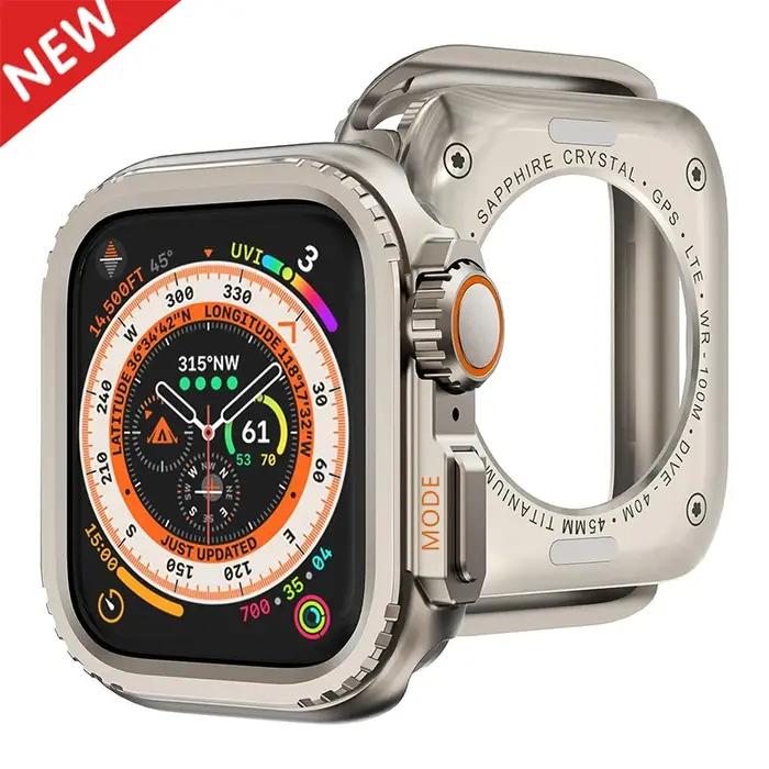 Cadre bumper métal pour Apple Watch 45mm 44mm - Protection coque iWatch série 9 8 7 6 5 4 SE Ultra 2