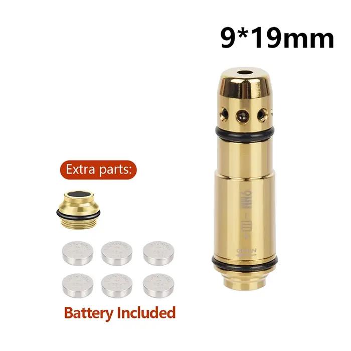 Cartouche de formation laser à point rouge vert pour tir à sec 9mm 380ACP 38SPL 40S&W 223Rem 45ACP 7