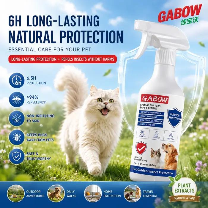 Spray anti-parasites pour animaux de compagnie, adapté aux chiens et aux chats, pour une protection