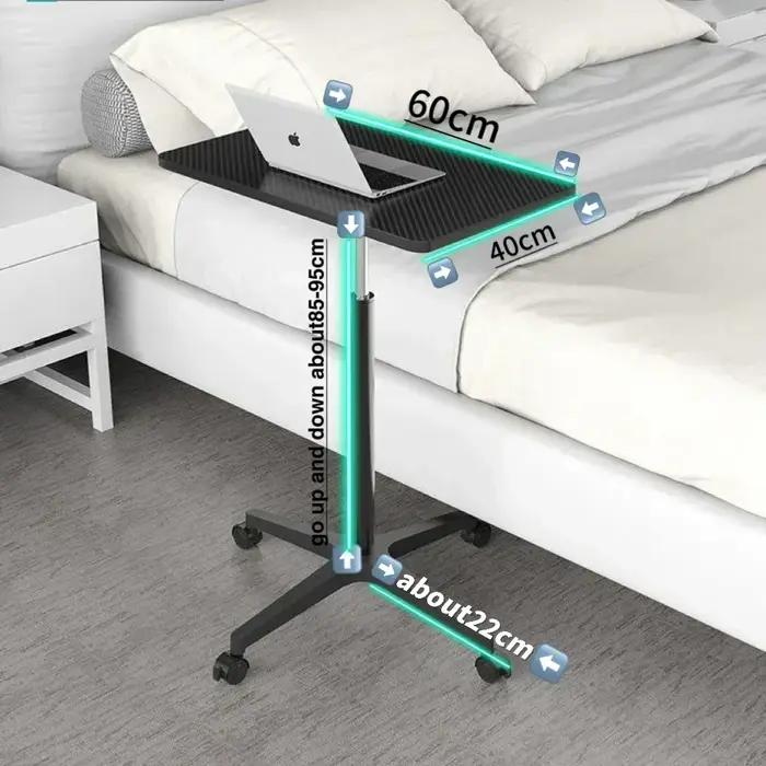 Petite table relevable mobile avec poulie, petit canapé, table de chevet, debout, bureau d'ordinateu