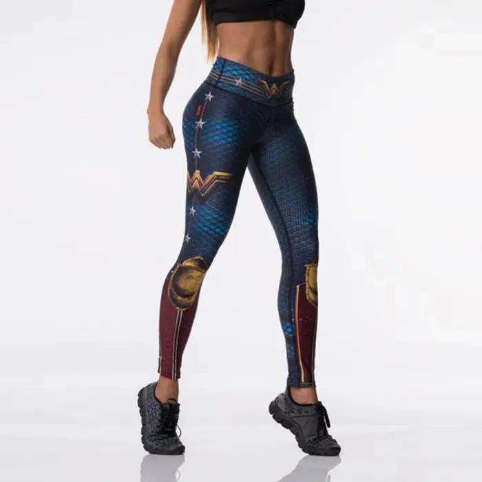 Leggings Femme Impression 3D Super-Héros Polyester Elasthanne Taille Haute Yoga Running Training Cheville