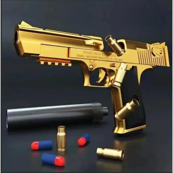 Pistolet jouet Desert Eagle à éjection de douilles, pistolet airsoft à balles en mousse souple, arme de CS pour jeu de tir en extérieur, cadeau d'Halloween ou d'anniversaire
