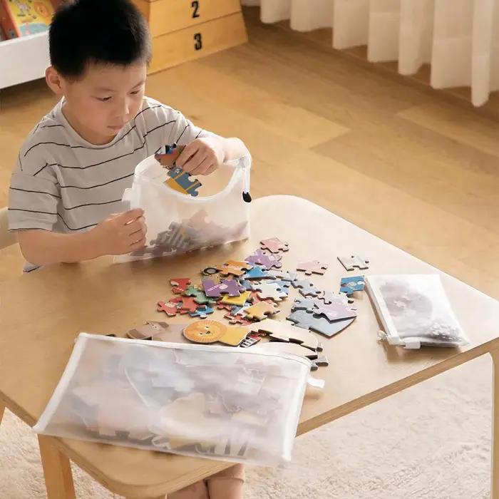 Sac de rangement pour jouets, 3 pièces, 1 pièce, bloc de construction, puzzle, sous-paquet, sac pour