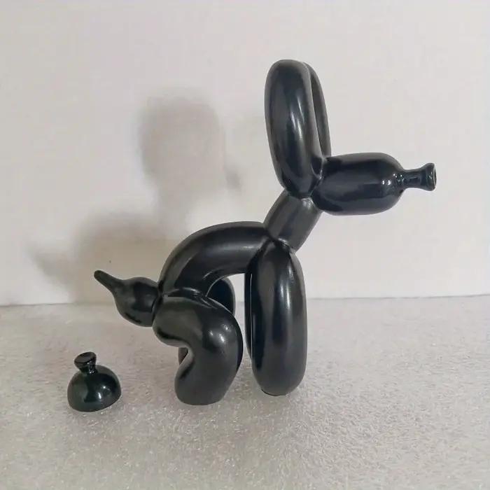 Statue de ballon de chien de merde, or brillant, chien créatif abstrait, ornement en céramique, Scul