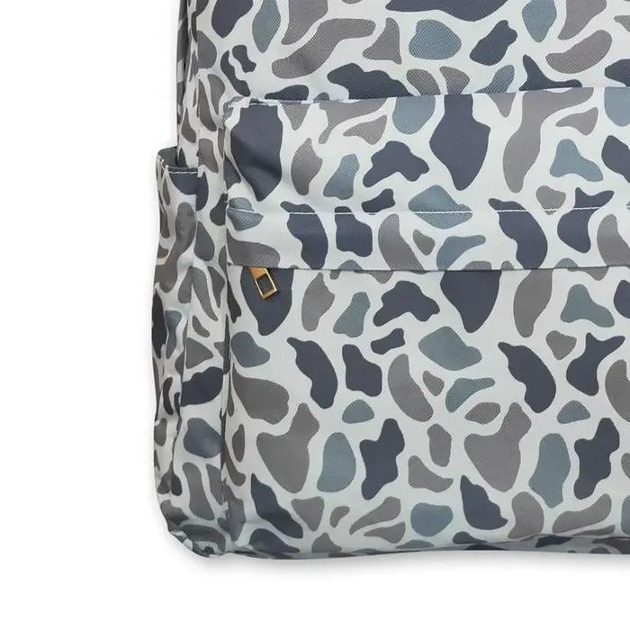 Sac à dos camouflage gris pour bébés et enfants garçons, avec fermeture éclair