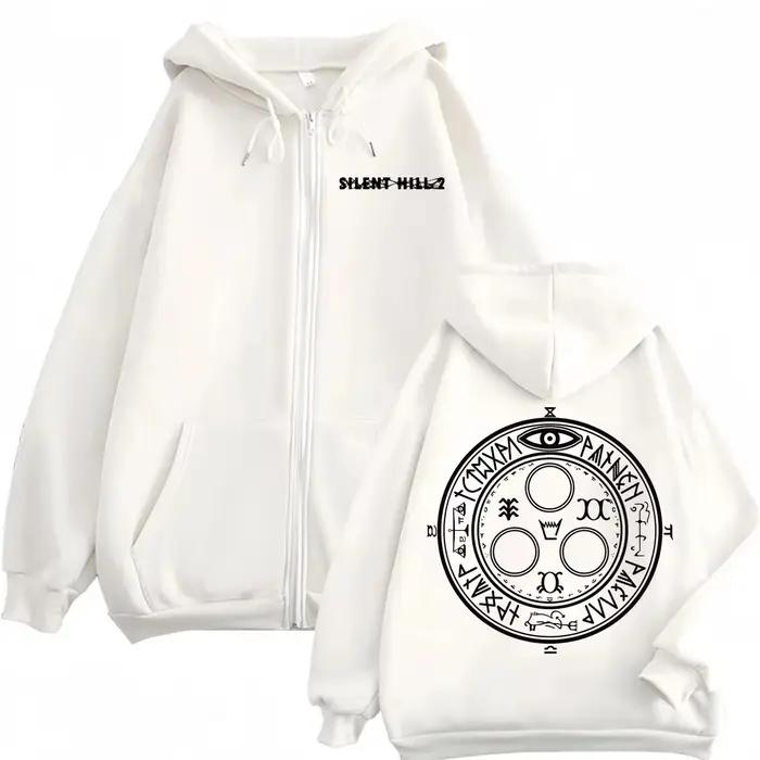 2025 Limited Silent Hill Game Print Zipper Hoodies Haute Qualité Mode Zip Up Pulls Hommes Femmes Déc