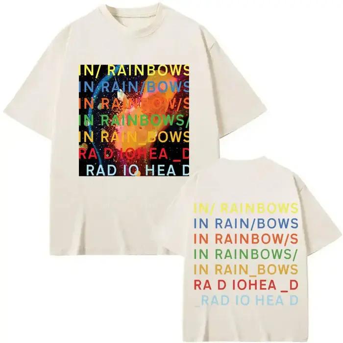 T-shirt Rock Band Radiohead In Rainbows Hommes Femmes Couleurs Variées Style Y2K Mode Occasions Spéciales
