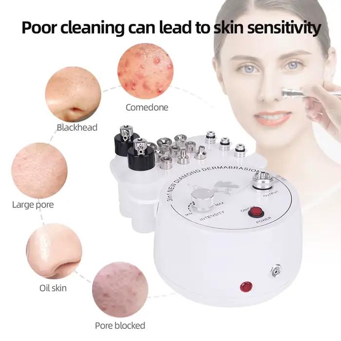 Machine de beauté à Microdermabrasion diamant 3 en 1, dispositif d'exfoliation par pulvérisation d'e