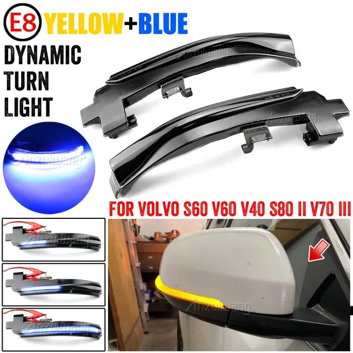 2X LED séquentiel dynamique rétroviseur latéral clignotant lampe pour Volvo S60 CC S60 II S80 II V40