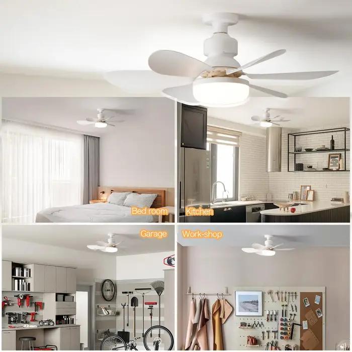 Ventilateur de plafond LED 30W E27 avec télécommande pour gradation, adapté au salon, au bureau, à u