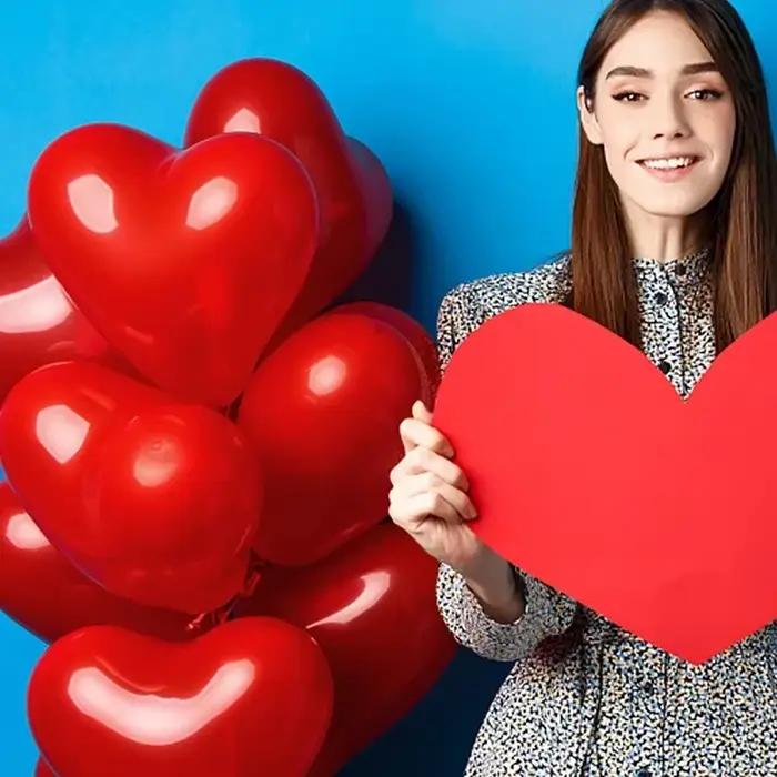 Ballons de Coeur en Aluminium pour Fêtes et Célébrations Spéciales Occasions de Mariage Fiançailles Baptême Révélation du Sexe Anniversaire Fête des Mères
