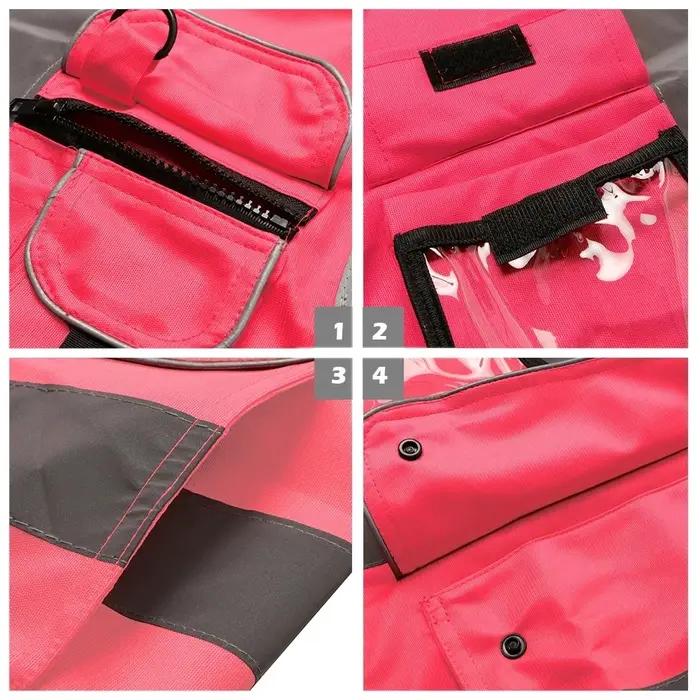 Gilet de travail rose pour hommes et femmes, gilet de sécurité haute visibilité avec poches et fermeture éclair, vêtements de travail de Construction, uniformes