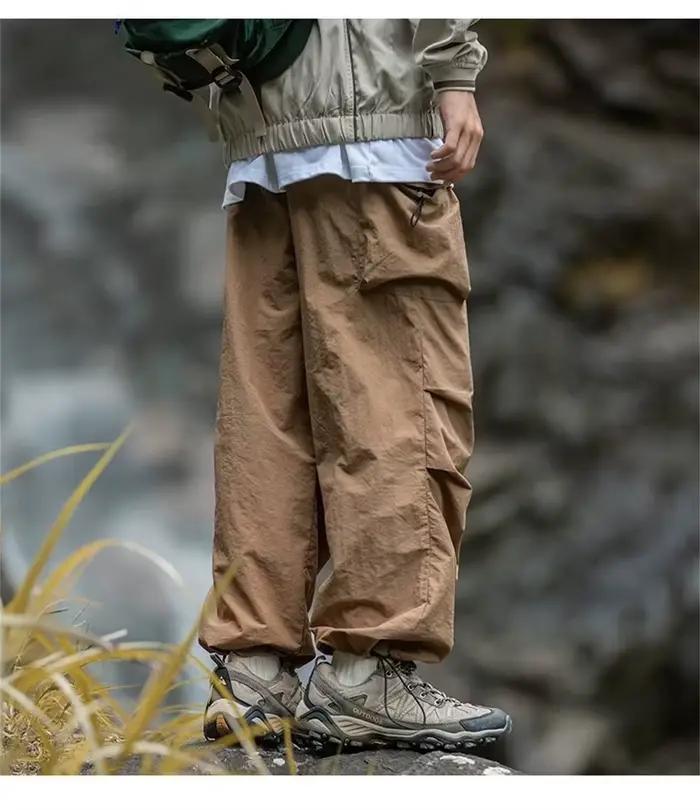 Pantalon cargo homme printemps automne imperméable montagne décontracté harajuku travail noir veste