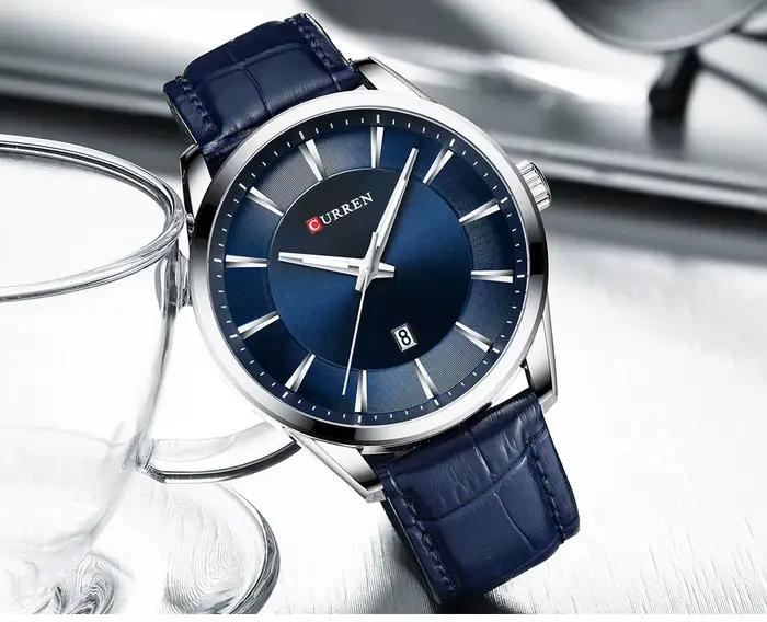 Montre homme CURREN quartz cuir - Marque luxe affaires bracelet