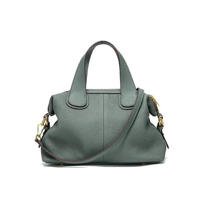 Sac en cuir de vache naturel MalluO pour femmes, sac à bandoulière oreiller, polyvalent, décontracté, avec compartiments intérieurs pour femme, pour diverses occasions