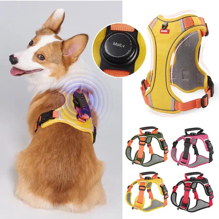 Harnais réfléchissant pour chien avec support Airtag