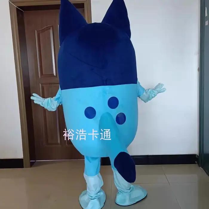 Costume de Mascotte Chien Bleu de Dessin Animé pour Publicité, Cérémonie, Fête Costumée, Carnaval, Spectacle, Halloween, Cosplay, Cadeau