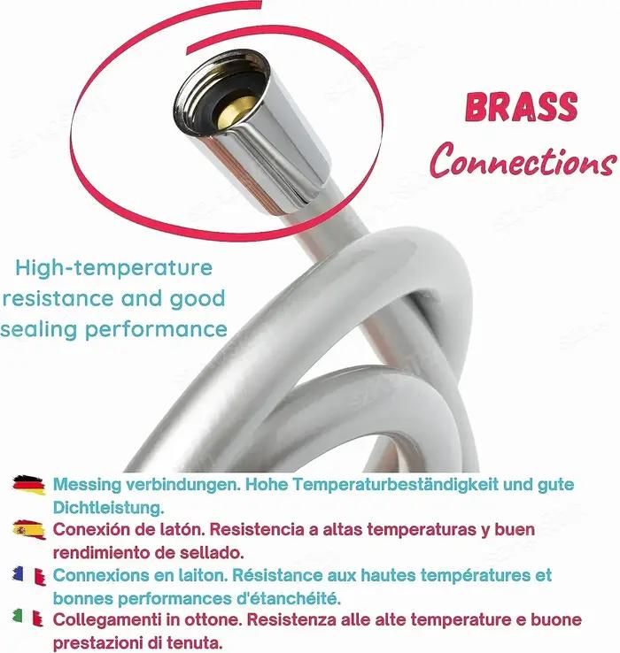 Flexible de douche anti-enroulement haute pression 1.2/1.5/2m interface universelle GI/2 pour pommeau