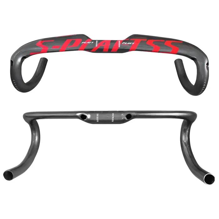 Guidon de vélo de route en carbone 400/420/440mm, routage interne brillant, accessoires de vélo