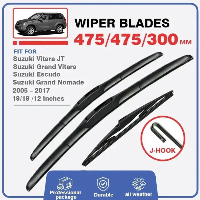 Kit de balais d'essuie-glace avant et arrière, pour Suzuki Vitara Escudo Nomade Grand Vitara 2005 –