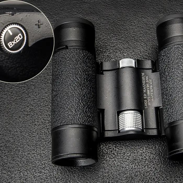 Jumelles Shuntu 8x20 10x25 ED étanches SMC BAK4 pliables - Télescope portable pour camping et chasse