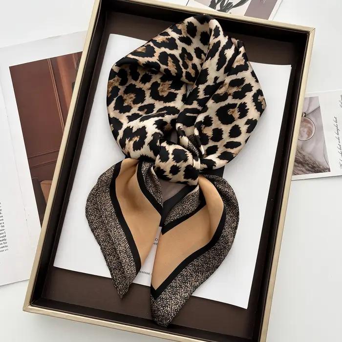 Foulard de cou en Satin imprimé Floral pour femme, Foulard carré pour cheveux, bandeau, châles, Band