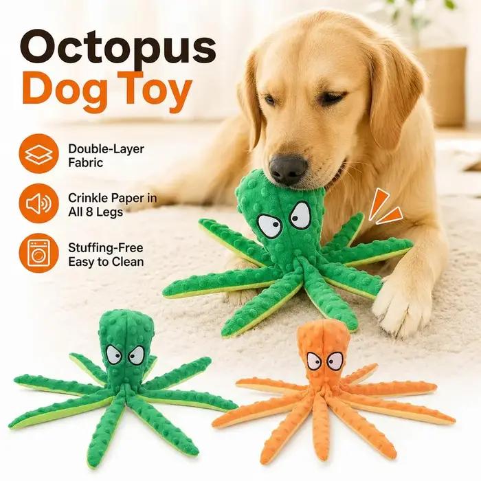 Jouet pour chien en forme de coquille de pieuvre