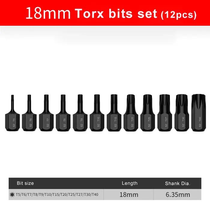 Jeu d'embouts de tournevis hexagonaux Ultra courts de 18mm