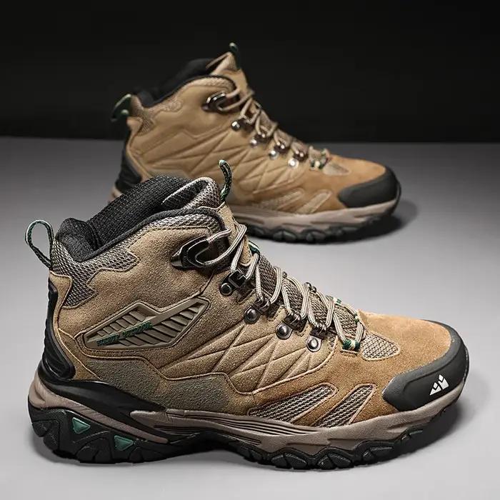 HIKEUP-Bottes de randonnée en daim pour hommes, baskets de trekking en plein air, chaussures de mont