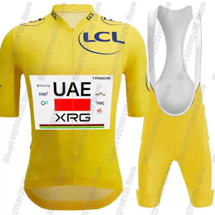 Ensemble Maillot et Cuissard de Cyclisme France Tour UAE Team 2026 – Tenue d'Été pour Vélo de Route et VTT
