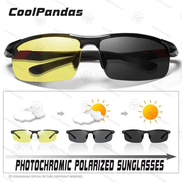 Lunettes de soleil photochromiques en aluminium pour hommes, anti-absorbe ouissement, vision jour et