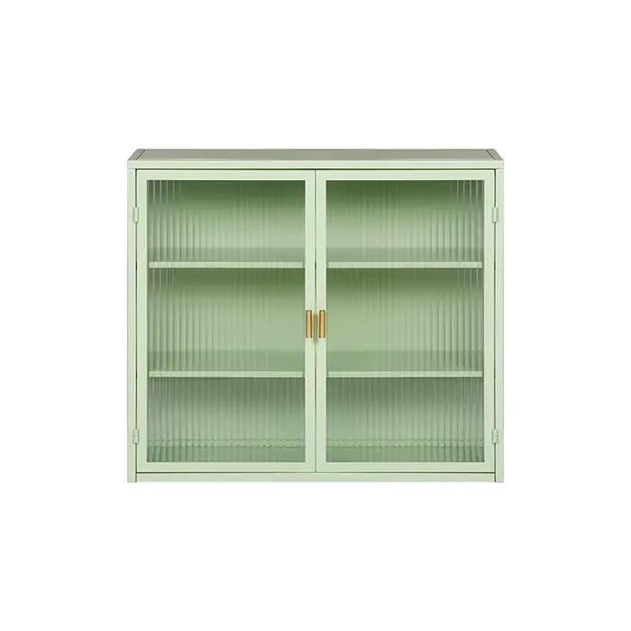 Armoire Murale Moderne à Deux Portes en Verre de 27.56 Pouces, avec Rangement à Trois Niveaux, pour