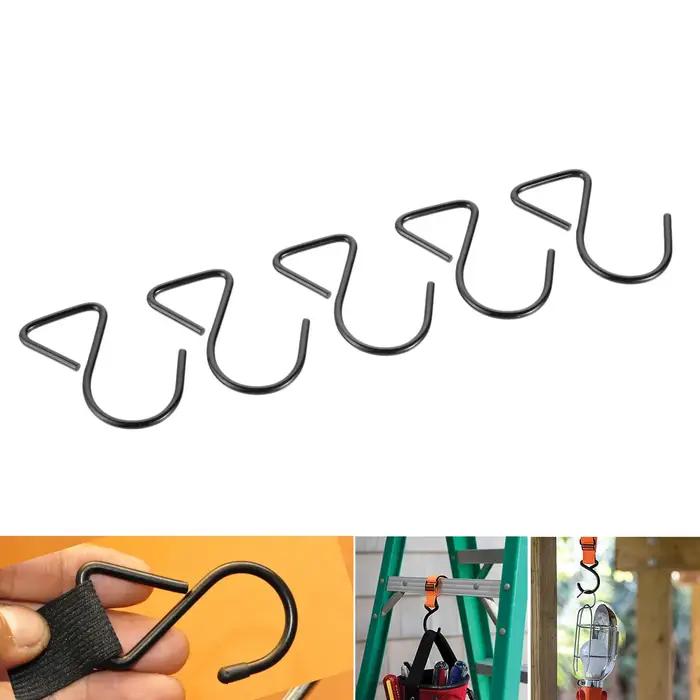 5 pièces métal S crochet vêtements porte-serviettes cuisine noir métal cintre crochets boucles pour sangle bricolage matériel accessoires 57*25mm