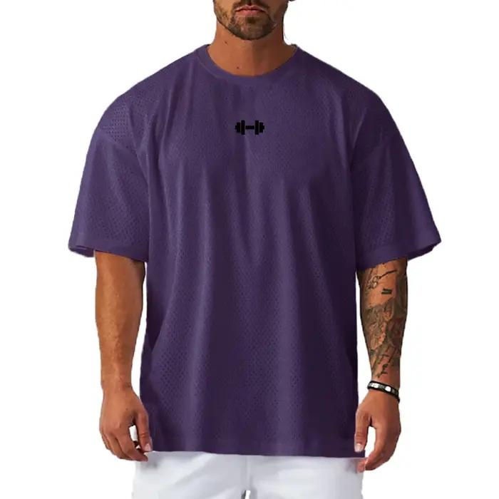Chemise ample surdimensionnée à manches courtes, séchage rapide, vêtements de gymnastique, musculati