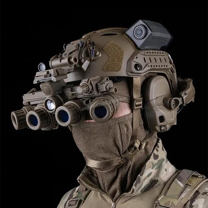 Casque tactique avec jumelles vision nocturne GPNVG 18 factice - Accessoire décoration airsoft et chasse