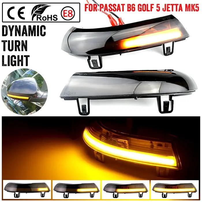 Clignotant LED pour rétroviseur arrière dynamique, 2 pièces, pour VW GOLF 5 GTI V MK5 Jetta Passat B
